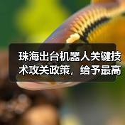 珠海出台机器人关键技术攻关政策,给予最高3000万元资助 珠海出台机器人关键技术攻关政策,给予最高3000万元资助