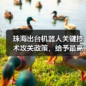 珠海出台机器人关键技术攻关政策,给予最高3000万元资助 珠海出台机器人关键技术攻关政策,给予最高3000万元资助