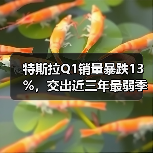 特斯拉Q1销量暴跌13%,交出近三年最弱季度成绩单 特斯拉Q1销量暴跌13%,交出近三年最弱季度成绩单